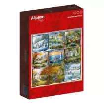 Puzzle 1000 el. Wszystkie pory roku- Chatki Alipson
