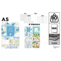 Cervantes Notatnik A5/144K magnes kwiaty MIX