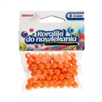 Brewis Koraliki do nawlekania + sznurek pomara�czowe 8mm, 16g