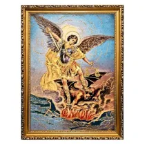 Obraz Haftowany Micha� Archanio� 42x32cm