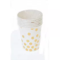 Godan Kubki papierowe w groszki 270ml 6 szt.