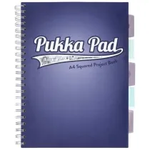 Pukka Pad Project Book A4 Navy Granatowy kratka, 80g 100 kartek