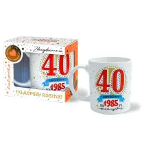 Kukartka Kubek Premium Q 1023 Urodziny 40 (cyfry, roczniki)