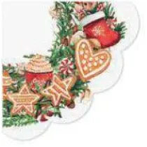 Paw Serwetka BN Decor Round Gingerbread Wreath 32cm �rednicy, 12szt./op. - serwetka okr�g�a