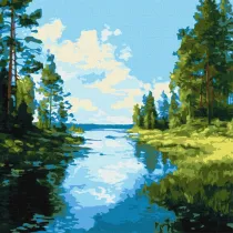 Ideyka Malowanie po numerach - Cie� i blask wody 40x40cm