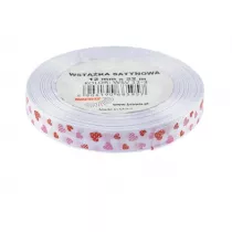 Wstka satynowa serca biaa 12mm x 22m