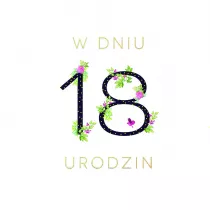 Clear Creations Karnet Swarovski kwadrat Urodziny 18 CL1818_PO