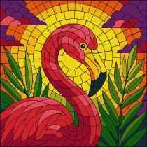 Ideyka Malowanie po numerach - Witra�. Flaming 30x30cm