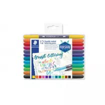 Staedtler Pisaki dwustronne Brush Lettering Design Journey, 1-6 i 0.5-0.8 mm 0.5-0.8 mm, 12 kolor�w