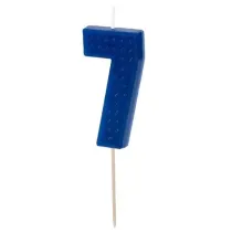 PartyDeco �wieczka urodzinowa 7 niebieska 6cm