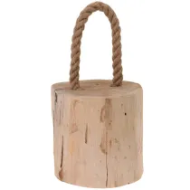 H&S Decoration Stoper do drzwi drewniany ze sznurkiem 14 cm