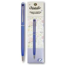 Tadeo D�ugopis metalowy. Cristallo z kryszta�kiem Swarovskiego. Ciemnoniebieski