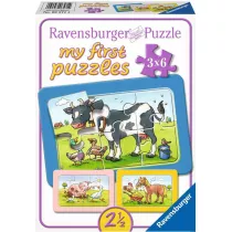 Puzzle 3 x 6 el. Zwierzaki Ravensburger