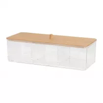 Bathroom Solutions Pojemnik kosmetyczny z bambusow pokryw 23x9,5 cm