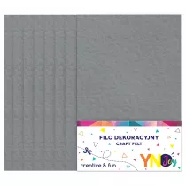 Interdruk Filc dekoracyjny A4 popielaty 8 szt.