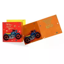 Kukartka Karnet kwadratowy DK-688 Urodziny m�skie, motor