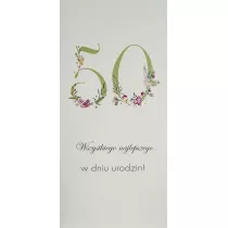 Karnet Urodziny 50 DL U18 - Kwiaty