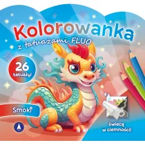 Malowanka 200X190 Kolorowanka z tatua�ami FLUO Smoki SKRZAT 078886 SK