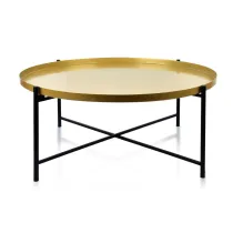 Mondex Stolik kawowy Lucas Black and Gold 76 cm