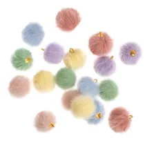 Dalprint dpCraft Zawieszki futerkowe pastelowe 18 szt