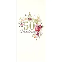 Karnet Urodziny 50 DL U27 - Kwiaty