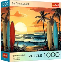 Puzzle 1000 USA Collection: Surfing Sunset TREFL