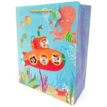 Fresh Torebka ozdobna matowa ��d� podwodna 26x32x12cm