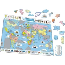 Puzzle 107 el. �wiat Mapa polityczna Larsen