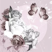 Clear Creations Karnet kwadrat CL0923 Kwiaty i motyle