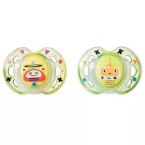 Tommee Tippee Smoczek uspokajaj�cy Fun Style 0-6m ��lty 2 szt.