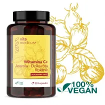 Herbamedicus Witamina C+ Acerola, Dzika r�a, Rokitnik Suplement diety 30 kaps.
