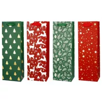 Torba prezentowa na butelk 12x36 Renifer Gwiazdki