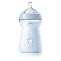 Chicco NaturalFeeling Butelka plastikowa ze smoczkiem silikonowym przep�yw szybki 6 m+ 330 ml