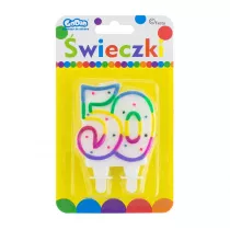wieczki wieczka cyferka z kropeczkami 50
