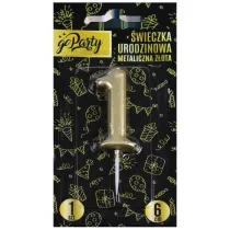 GoParty �wieczka urodzinowa 1 Metaliczna z�ota