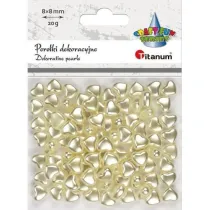 Titanum Koraliki plastikowe pere�ki serca bia�e 9x8mm 20g
