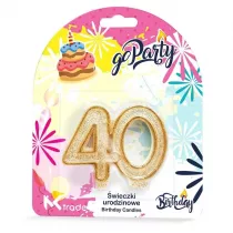 wieczka urodzinowa 40 zoty brokat