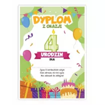 LearnHow Dyplom A5 urodzinowy - czwarte urodziny 5 szt.