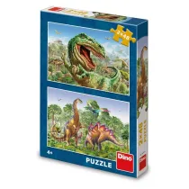 Puzzle 2x48 Walczce Dinozaury Dino Toys