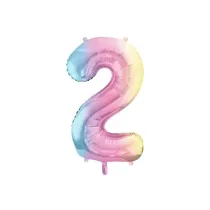 PartyDeco Balon foliowy 2 pastelowy t�czowy 86cm