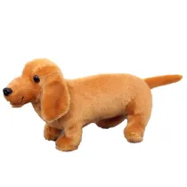 Maskotka Pies Jamnik jasno br�zowy 25cm LeanToys