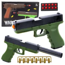 Pistolet na naboje piankowe zielony LeanToys