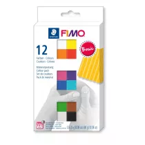 Staedtler Fimo Masa plastyczna termoutwardzalna Soft, kolory Basic, zestaw, 25g, 12 kostek 12x25g