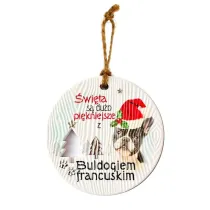 Kukartka Zawieszka ceramiczna Bo�e Narodzenie Buldog fr.