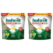 Ludwik MAXX POWER PLUS ALL IN 1 kapsu�ki do zmywarek Lemon zestaw 2 x 60 szt.