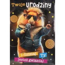 Karnet okazjonalny B6 z kopert� Urodziny PAN DRAGON KB6HOLO-06