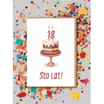 Karnet Urodziny - Tort 18