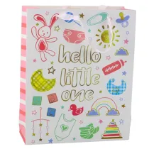 LeanToys Torba prezentowa Hello Little 32x26x10cm