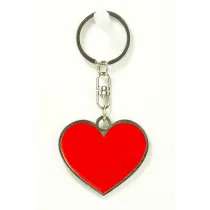 Abino Brelok metalowy serce czerwone 5cm