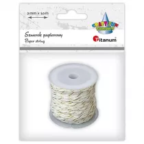 Titanum Sznurek papierowy bia�o-z�oty 2mm x 10m 10 m